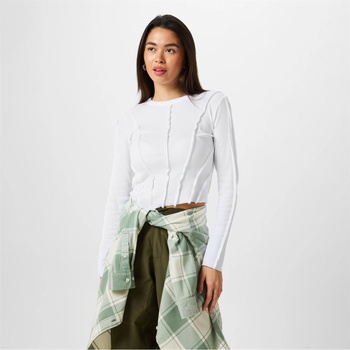 Image 1 of Jack Wills Тениска Jack Wills Women's Seam Detail Long-Sleeve T-Shirt - White