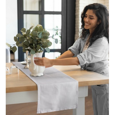 Eurofirany Jednofarebný behúň sivo bežový šedo hnedá Polyester 40x140 cm