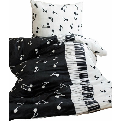 Universal design obliečky mikroflanel Noty 140x200 70x90