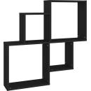 Shumee nástěnná krychlová černá 80×15×78,5 cm dřevotříska, 807260