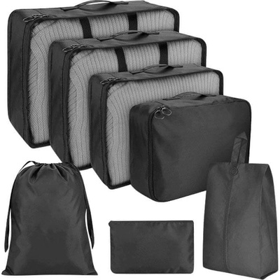 KUFRYPLUS Cestovní organizéry 7 ks SN0152 černá