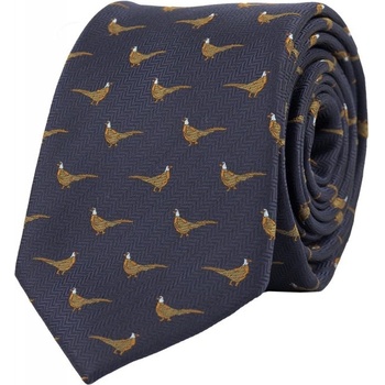 Bubibubi kravata s bažantmi tmavomodrá