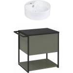 Krofam Комплект стенен шкаф Krofam e-LOV, сив, 60 см, плот Krofam e-LOV 60 см и мивка (137-0102+156-0106+137-0503)
