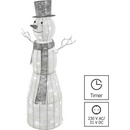 EMOS Lighting ZY2124T LED vianočný snehuliak ratanový 124cm vnút. studená b.,č.