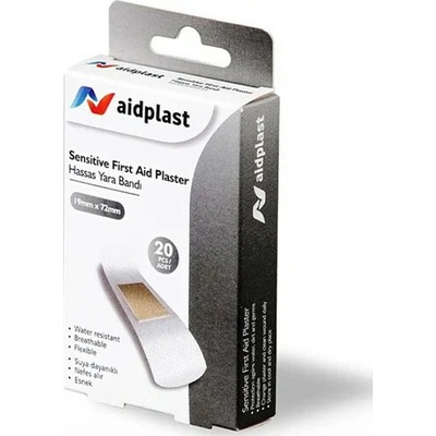 Aidplast Sensitive náplasť pre citlivú pokožku 1,9 x 7,2cm, 20 ks