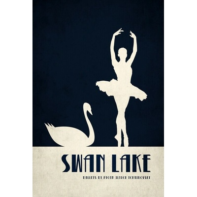 Plagát, Obraz - Swan Lake, Kubistika, 26.7 × 40 cm