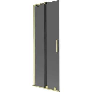 Mexen Velar L параван за вана 2-крилен плъзгащ 75 x 150 cm, графит, златисто матово - 896-075-003-41-55 (896-075-003-41-55)