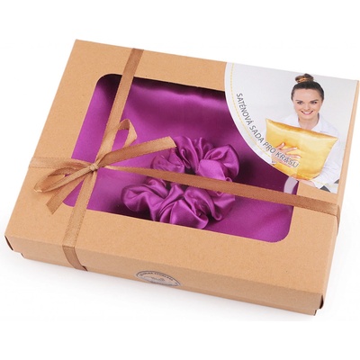 Prima-obchod Sada na spaní, saténový povlak na polštář a gumička, barva 19 fialová orchidej – Hledejceny.cz