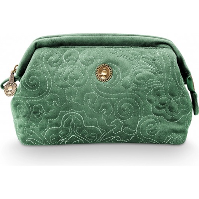Pip Studio Velvet Quilted kosmetická taška malá zelená