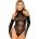 Leg Avenue Lace Halter Teddy and Long Gloves 89363 Black