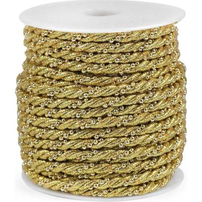 Textil Soldán Šňůrka kroucená / točená lurexová 310275/2, zlatá, průměr 5mm (šňůra na metry)