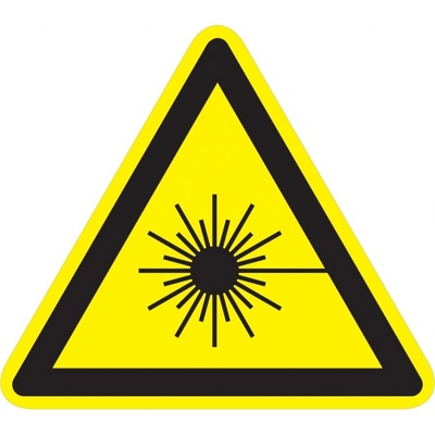 Varovné značení, varování před laserovým paprskem – hliníkový kompozit, 200×173 mm