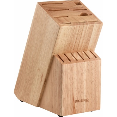 Siguro Drevený blok Rustic pre 13 nožov a nožnice/ocieľku