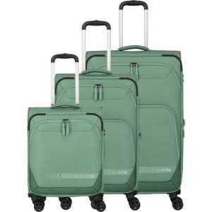 Travelite Комплект пътни куфари Travelite Kick Off 4w S, M exp, L exp Sage Travelite | Zelen | МЪЖЕ | UNI