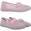 Dětské krajkové baleríny s mašličkou ažurové 6216