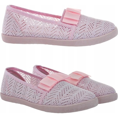 Dětské krajkové baleríny s mašličkou ažurové 6216