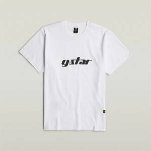 G Star Тениска G Star Cursive T-Shirt - White