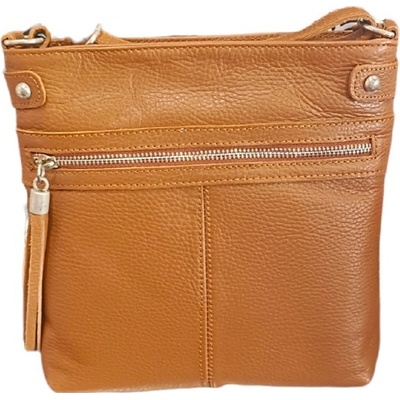 Vera Pelle dámská kožená crossbody kabelka koňaková 1660 cuio scuro