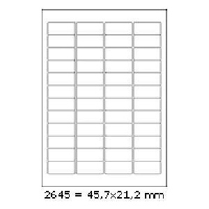 CDRmarket Самозалепващи етикети 45, 7 x 21, 2 mm, 48 етикета, A4, 100 листа (R0ECO.2645A)