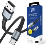 3mk Protection Кабел за данни / зареждане - 3mk Hyper N-Series - USB към Type-C, 18W, 9V/2A, 2m - Черен