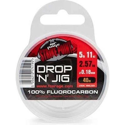 Fox Rage Fluorocarbon Strike Point Drop N Jig Line 40 m 0,35 mm 16,58 lb