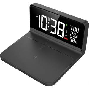 Solight CA06 - LED будилник с LCD и безжично зареждане Qi 10W/230V (SL1553) Будилник
