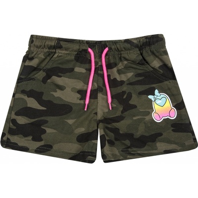 Kugo dívčí kraťasy TM6216 zelená/ růžová tkanička