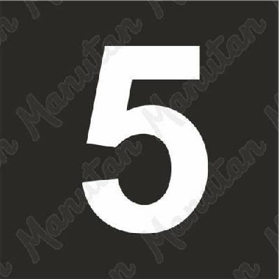 Šablona číslice 5, plast 470 x 470 x 0,5 mm výška číslice 320 mm