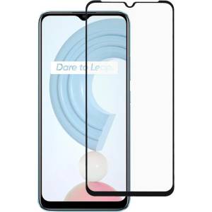  Удароустойчив стъклен протектор за Realme C21 - с черна рамка