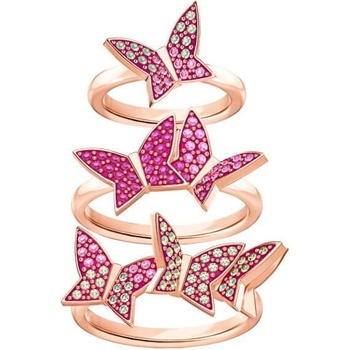 Swarovski Módne bronzová sada prsteňov s motýlikmi 5409020