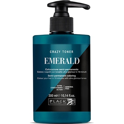 Black Professional Black Professional Crazy Toner Semi-permanent Hair Colour 300 ml полутрайна боя Emerald