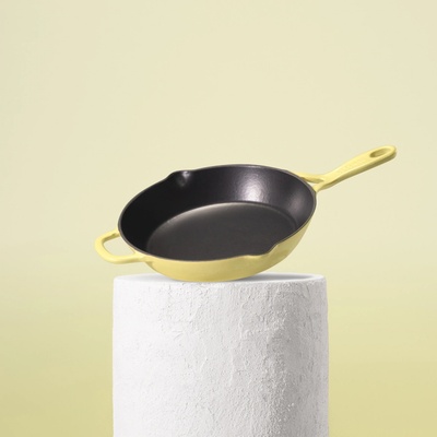 Huuust Smaltovaná litinová pánev 28 cm Pastelově žlutá