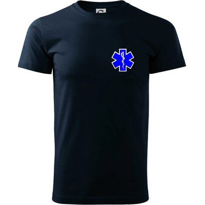 Hvězda samostatná záchranář / rescue klasické pánské triko námořní modrá velmi tmavá téměř černá
