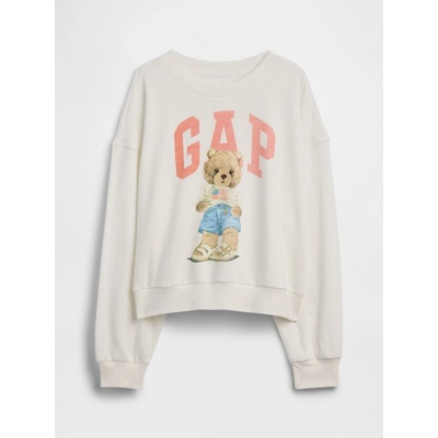 GAP dětská oversize mikina s logem bílá