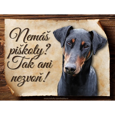 Sport hobby Cedulka Dobrman Piškoty CP1505 20 x 15 cm