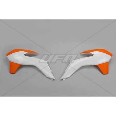 UFO kryty chladiče KTM SX/SXF 13-15, EXC 14-16 barva bílá/oranžová