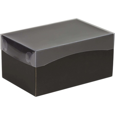 Darčeková krabica s priehľadným vekom 200x125x100 mm, čierna