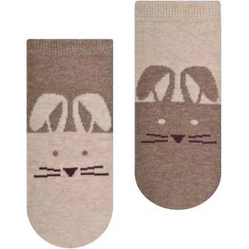 dětské kotníkové ponožky Two Bunnies hnědá