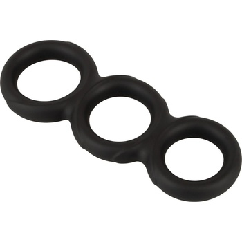Erecto Liquid Silicone Triple Cock Ring Black