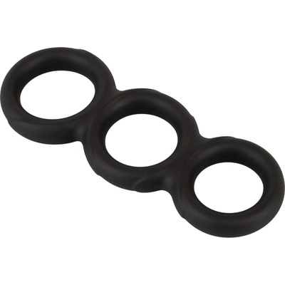 Erecto Liquid Silicone Triple Cock Ring Black