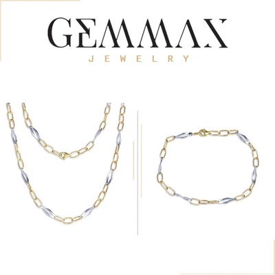 Gemmax Jewelry souprava zlatých šperků zlatý náhrdelník a zlatý náramek GLKCN-20921-20941