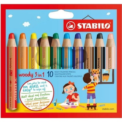 Stabilo woody farbičky 3 in1 10ks 880 10