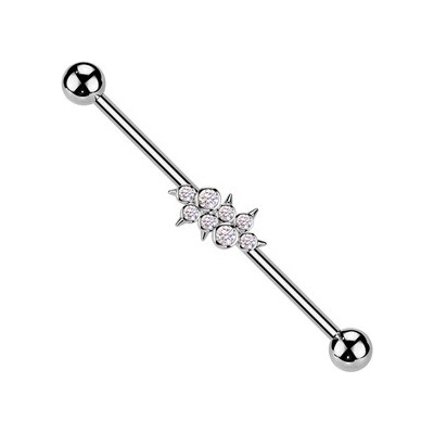 Šperky4U Industrial piercing se zirkony ID01041