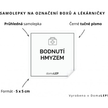 DomaLEP PRŮHLEDNÁ - ČERNÉ písmo, velikost: š. 5 cm x v. 5 cm