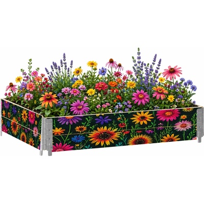 Aga Vyvýšený záhon 120 × 80 × 40 cm Kvety