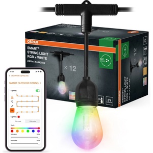OSRAM - LED RGB димируем външен гирлянд SMART+ STRING 12xLED/230V 7, 47m IP44 Wi-Fi (P228200)