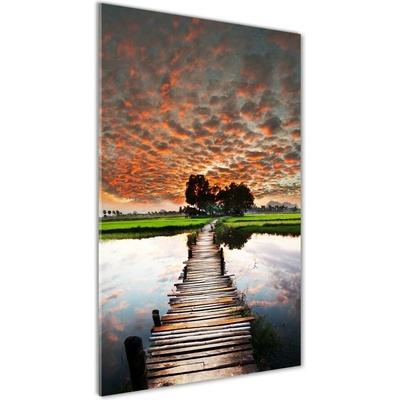 Vertikálny foto obraz sklenený Drevený most 50x100 cm