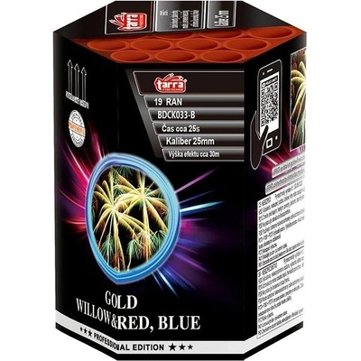 Ohňostroj GOLD WILLOW&RED, BLUE 19 ran 8 1 Čína BDCK033-B