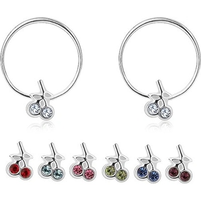 Šperky eshop tenké kruhy s třešničkami z krystalů Swarovski I27.19 čirá