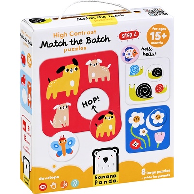 BANANA PANDA Бебешки пъзел Banana Panda 8 в 1 - Свържи животните и растенията (49212)